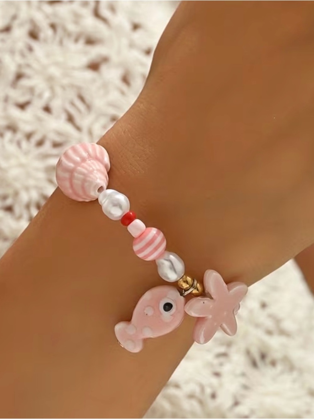 Pink Kids Sea Life Charm Bracelet -